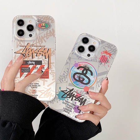 ハイブランド カバー アイフォーン14promax ステューシー stussy 