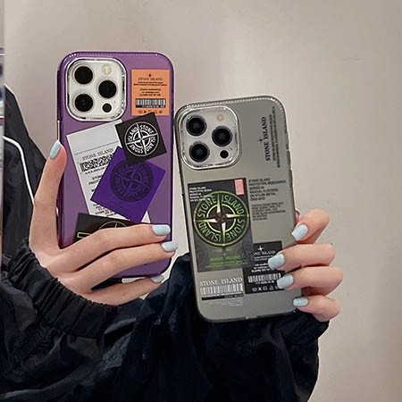 アイフォーン 14pro max スマホケースstone island ストーンアイランド 電気メッキ