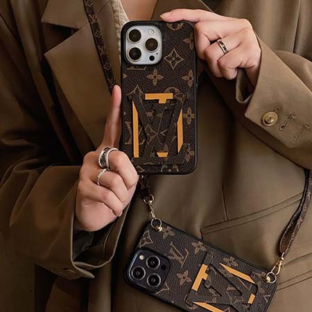 ブランド vuitton風 アイフォン14promax スマホケース  マゼンタ