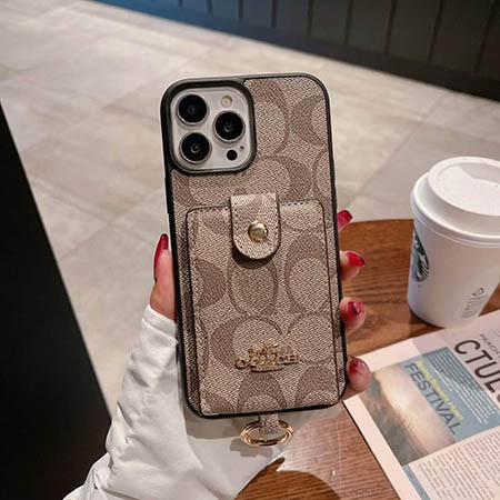 少女 coach風 アイホン 15pro スマホケース