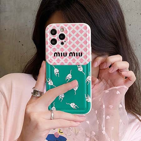 miumiu風 アイフォーン 14pro maxカバー