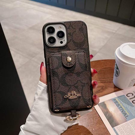 少女 coach風 アイホン 15pro スマホケース