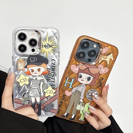アイホン 15 ケースdior風 ホットスタンプ （シルバー ）