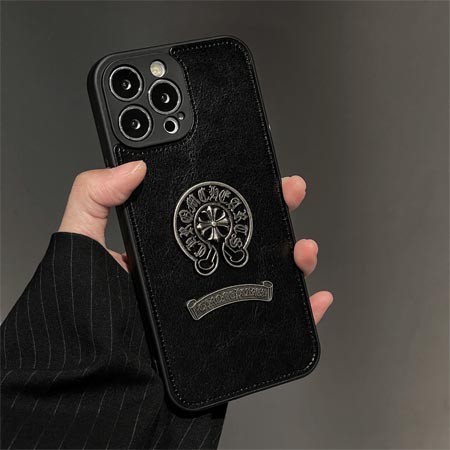 ブランド chrome hearts風 アイフォーン15 カバー 