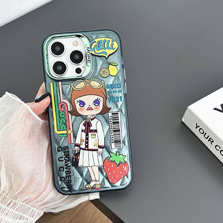 iphone 12 GG風 携帯ケース ホットスタンプ （シルバー ）