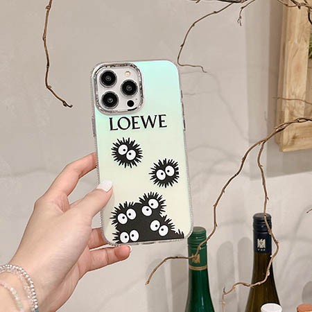 アイフォン 15 スマホケースloewe ホットスタンプ （シルバー ）