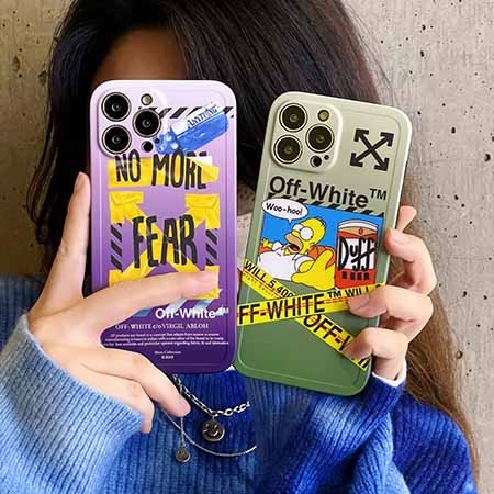 ブランド 携帯ケース アイフォーン 14pro off white風 
