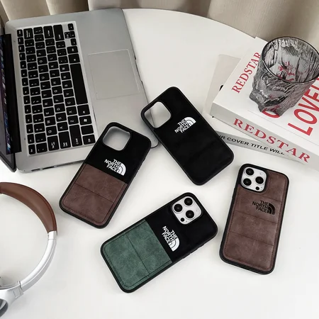 iphone17アイホン 16pro max 携帯ケース the north face風  オレンジ