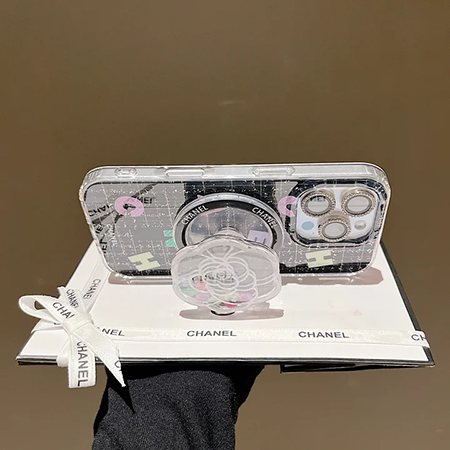 iphone17ブランド chanel風 iphone 16 カバー  ブルー